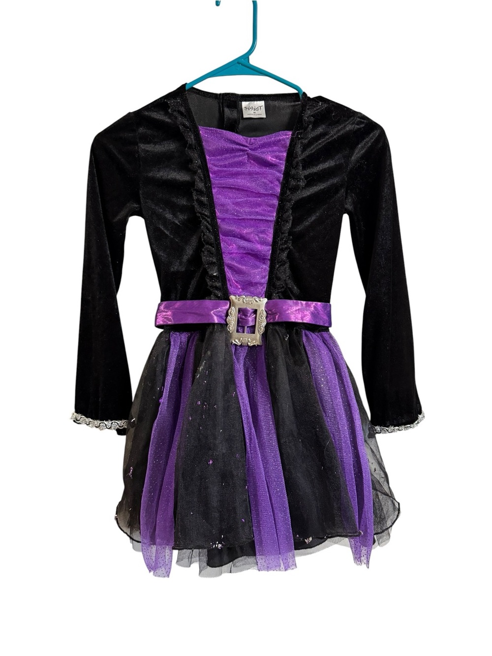 Spirit Black and Purple Sparkle Witch Costume Dress with Belt
